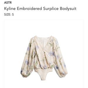 ASTR Kyline embroidered surplice bodysuit